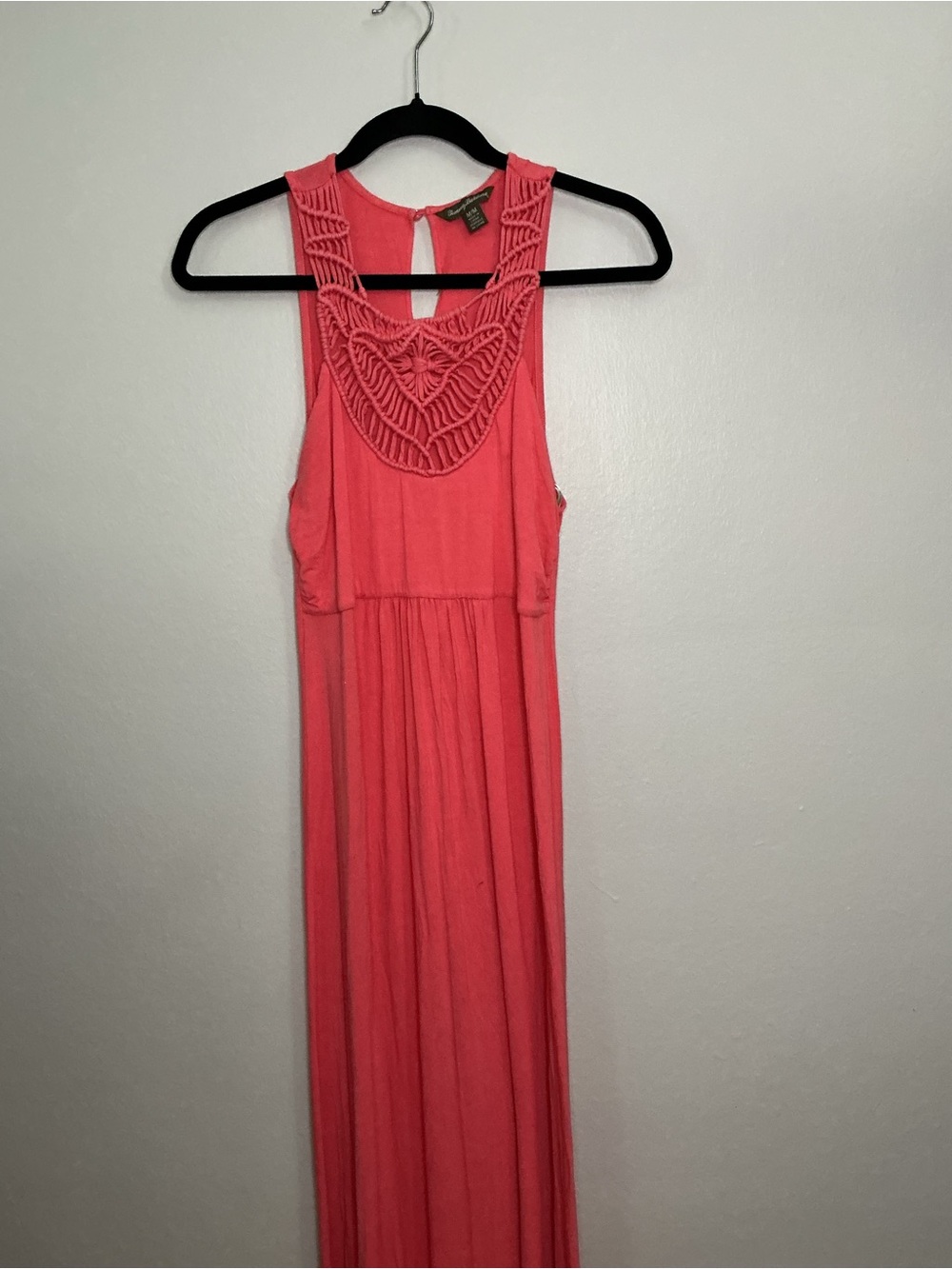 Tommy Bahama Sleeveless Crochet Yoke Maxi Dress - Coral Pink
